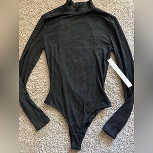 Eggie Black Long Sleeve Fitted Bodysuit
